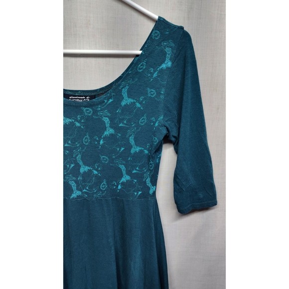 Sundial Arts Handmade dress Blue Mermaid size Small Round Neck EUC - Picture 3 of 13